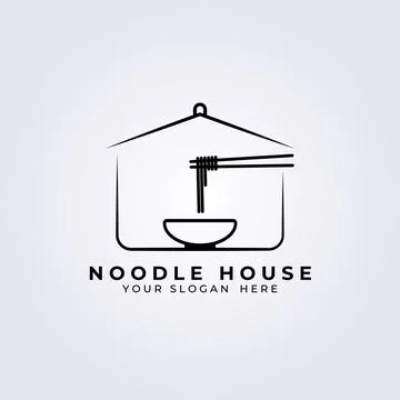 Noodle logo vector illustration design, noodle house Stock Illustration