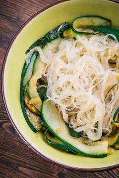 Noodle with mixed Vegetables. High quality photo. Stock Photos