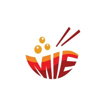Noodle or mie logo Stock Illustration