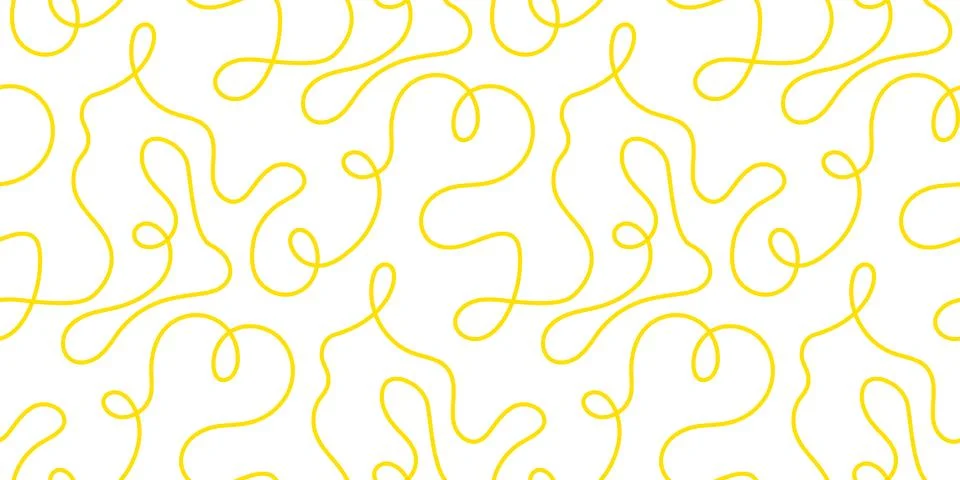 Noodle pasta seamless pattern vector background. Spaghetti curvy doodle pattern 스톡 일러스트
