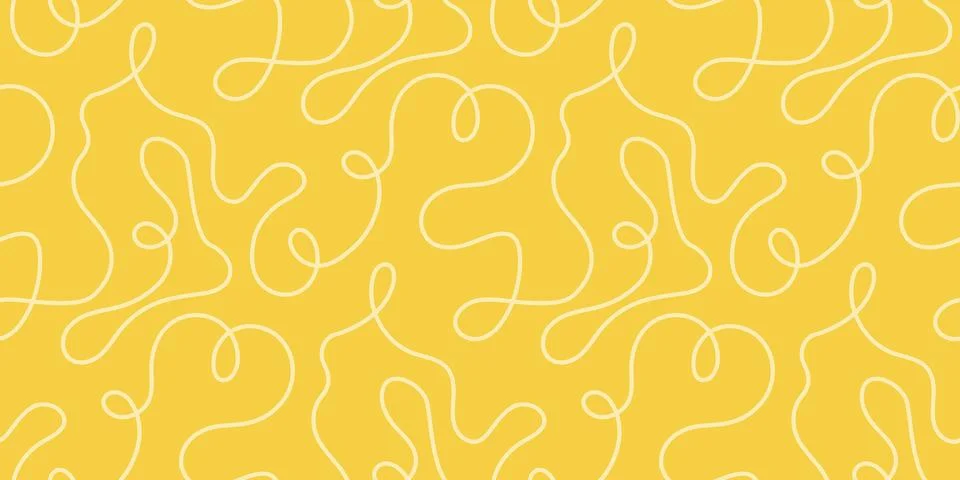 Noodle pasta seamless pattern vector background. Spaghetti curvy doodle pattern Stock Illustration