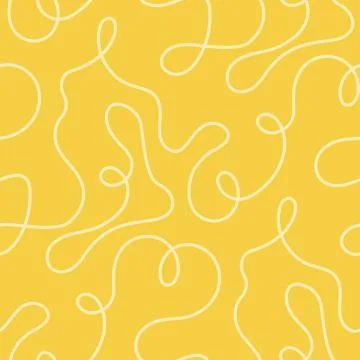 Noodle pasta seamless pattern vector background. Spaghetti curvy doodle pattern Stock Illustration