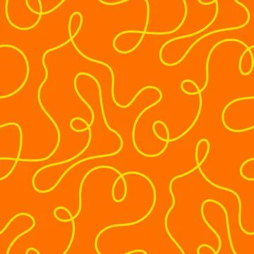 Noodle pasta seamless pattern vector background. Spaghetti curvy doodle pattern Stock Illustration