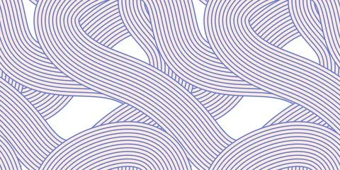 Noodle ramen seamless pattern. Repeated background with light blue waves line 스톡 일러스트