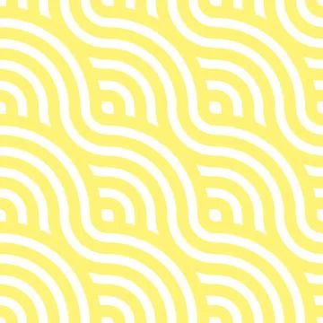Noodle seamless pattern. Yellow waves. Abstract wavy background. Vector illus Illustrazione stock