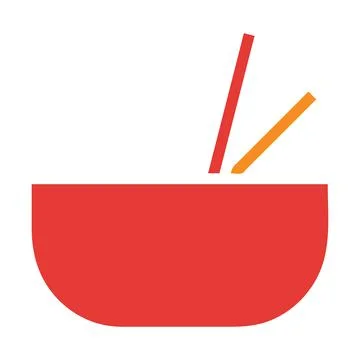 Noodle solid red illustration vector and logo Icon new year icon perfect. Illustrazione stock