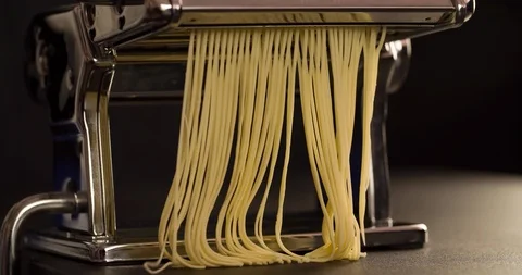 Noodle Spaghetti Home Craft machine cooking food 4K Stock Footage 104047609