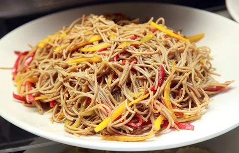 Noodle with vegetables Stock Photos