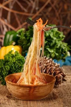 Noodles And Fork Stock Photos