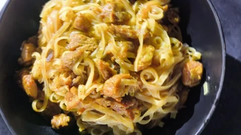 Noodles in bowl2 Stock Footage 295270216