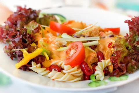Noodles with chicken Stock Photos