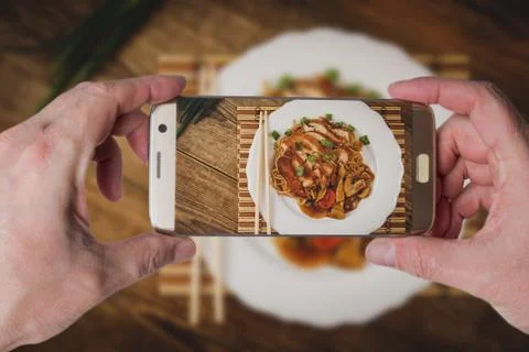 Noodles with chicken Stock Photos
