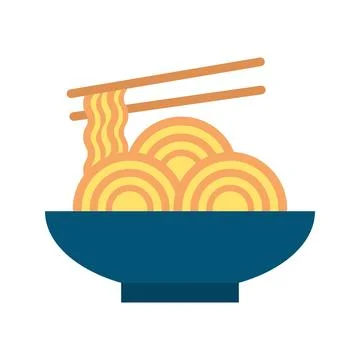 Noodles icon vector image. Stock Illustration