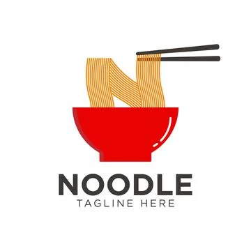 Noodles logo design template Stock Illustration