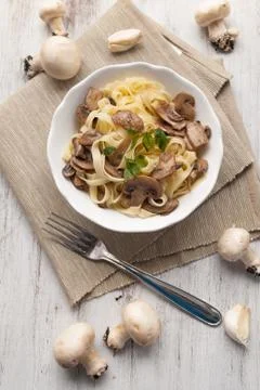 Noodles with mushroom Stock Photos
