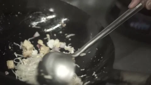 Noodles, Pan, Vegetables, Pan, Kitchen, Thai, Food, Cooking Stock Footage 144071669