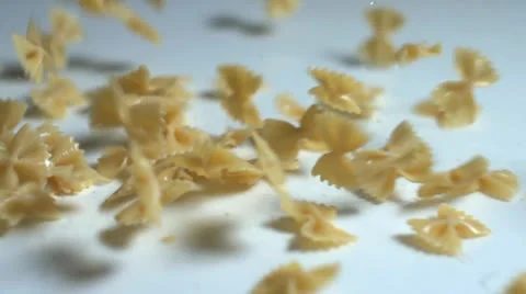 Noodles pasta dropping down in slow motion Stock Footage 24738190