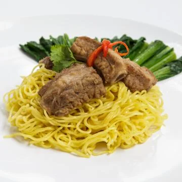 Noodles pork Stock Photos