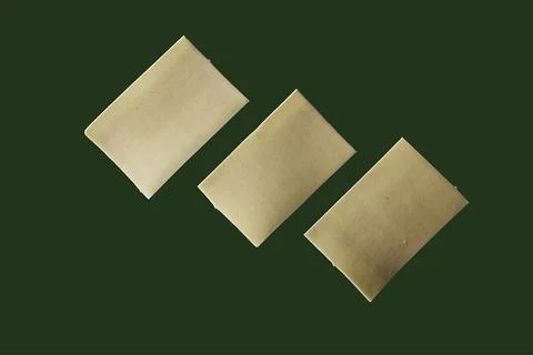 Noodles rectangular dough, isolate on green background. Besparmak. 스톡 사진