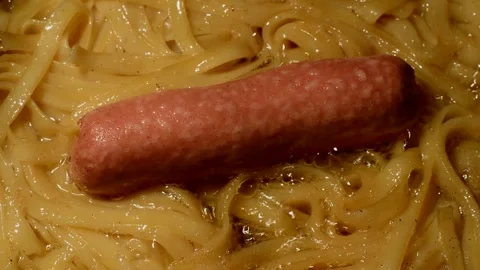Noodles with sausage Stock Footage 271474820