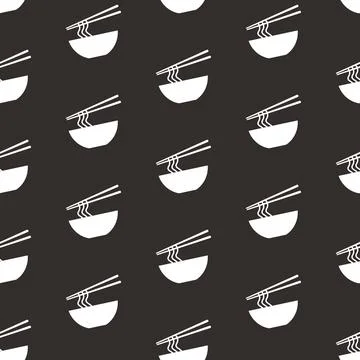 Noodles, seamless pattern, vector. Stock Illustration