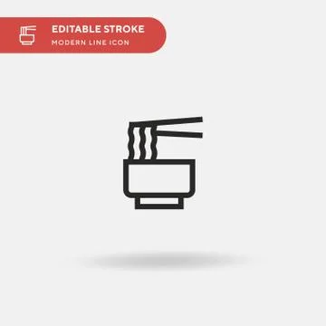 Noodles Simple vector icon. Illustration symbol design template for web mobil Stock Illustration