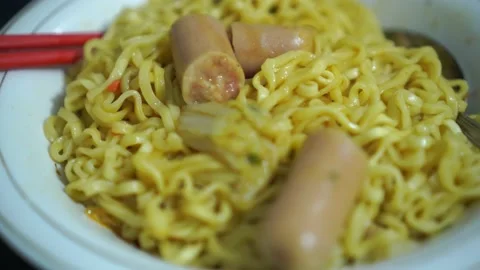 Noodles time Stock Footage 218429179