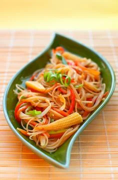 Noodles with vegetables. Stock Photos