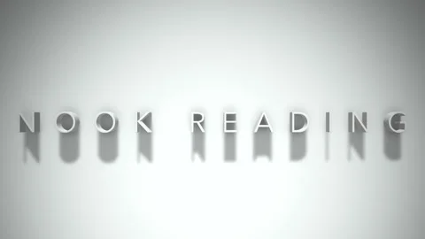 Nook reading  3D title animation white text on a white background Stock Footage 299636788