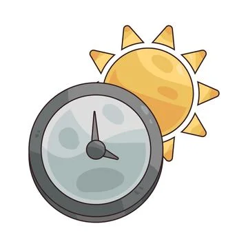 Noon Clock illustration Illustrazione stock