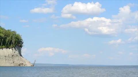 Noon on the Volga river Stock Footage 45878224