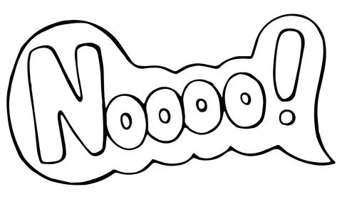 Nooo word lettering doodle bubble sticker Stock Illustration