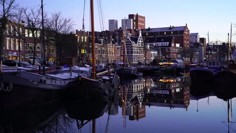 Noorderhaven in Groningen Stock Footage 167997247