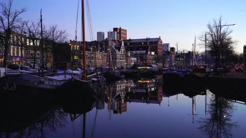 Noorderhaven in Groningen Stock Footage 167997322