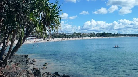Noosa Beach Sunshine Coast Australia Stock Footage