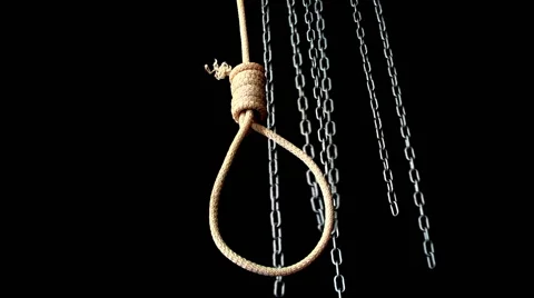 Noose on black background - good idea for a Halloween Stock Footage 43261258