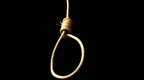 Noose on black background - good idea for a Halloween Stock Footage 43261265