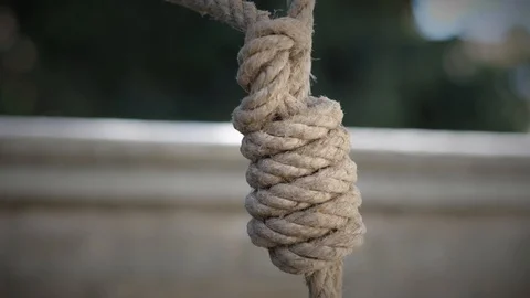 A Noose Dangling, Close Up Stock Footage 128389722