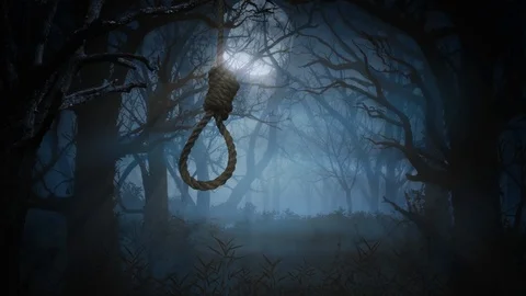 Noose Swinging in a Haunted Forest 4K Loop.mp4