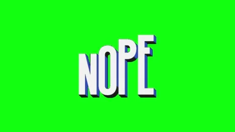 Nope Mark Green Screen Animation Video stock 336260203