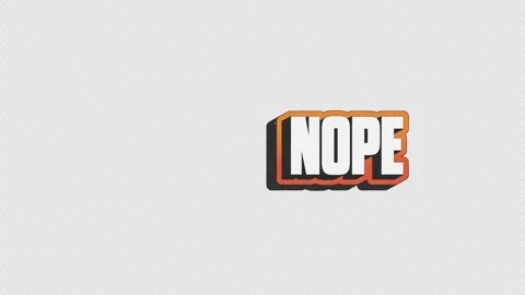 Nope - Spinning 3D Title Sticker Loop On Alpha Stock Footage 311461348