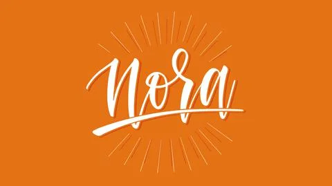 Nora Name Vector Typography w Orange Burst Theme Ilustração Stock