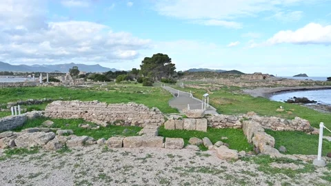 Nora penisula. Famous archaeologic site near Cagliari, Sardinia, Italy. Stock Footage 232798513