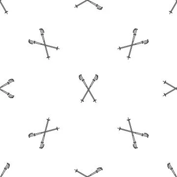 Nord walking sticks pattern seamless vector Stock Illustration