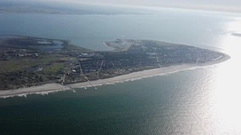 Norderney East Frisian island from above 2 Stock Footage