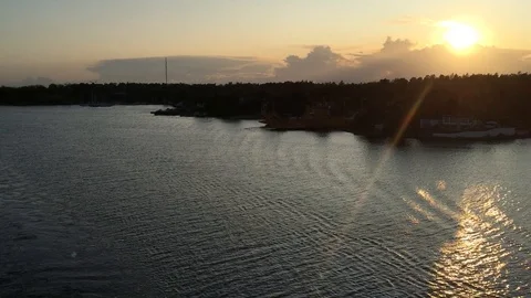 Nordic archipelago sunset Stock Footage 115419001