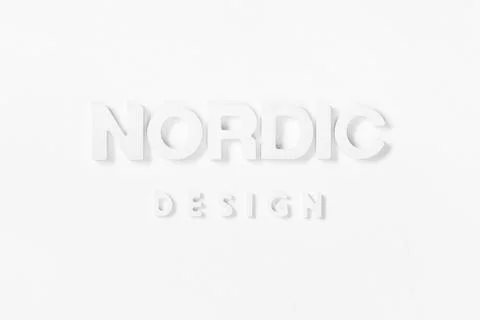 Nordic Design - White text Stock Photos