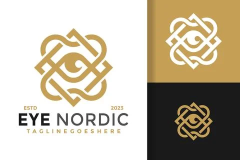 Nordic Eye logo design vector symbol icon illustration イラスト素材