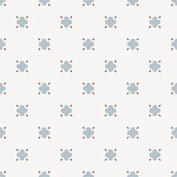 Nordic Folk Blossom seamless pattern repeat Illustrazione stock