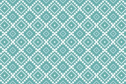 Nordic geometric oriental seamless pattern rug design with pastel color. Stock Illustration